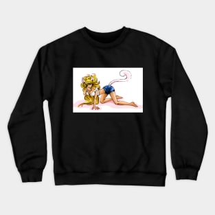 Cute Strange Kitty Girl Crewneck Sweatshirt